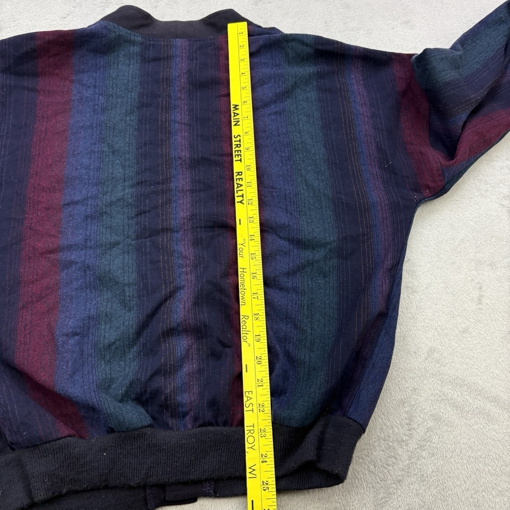 Vintage Pendleton Cardigan Mens Medium Striped Sweater 100% Virgin Wool USA Made - Picture 11 of 12
